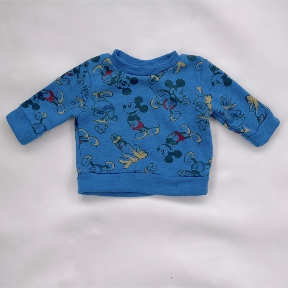 Disney Baby Boys Blue Mickey Mouse Donald Duck Pluto Sweater Size 12 months